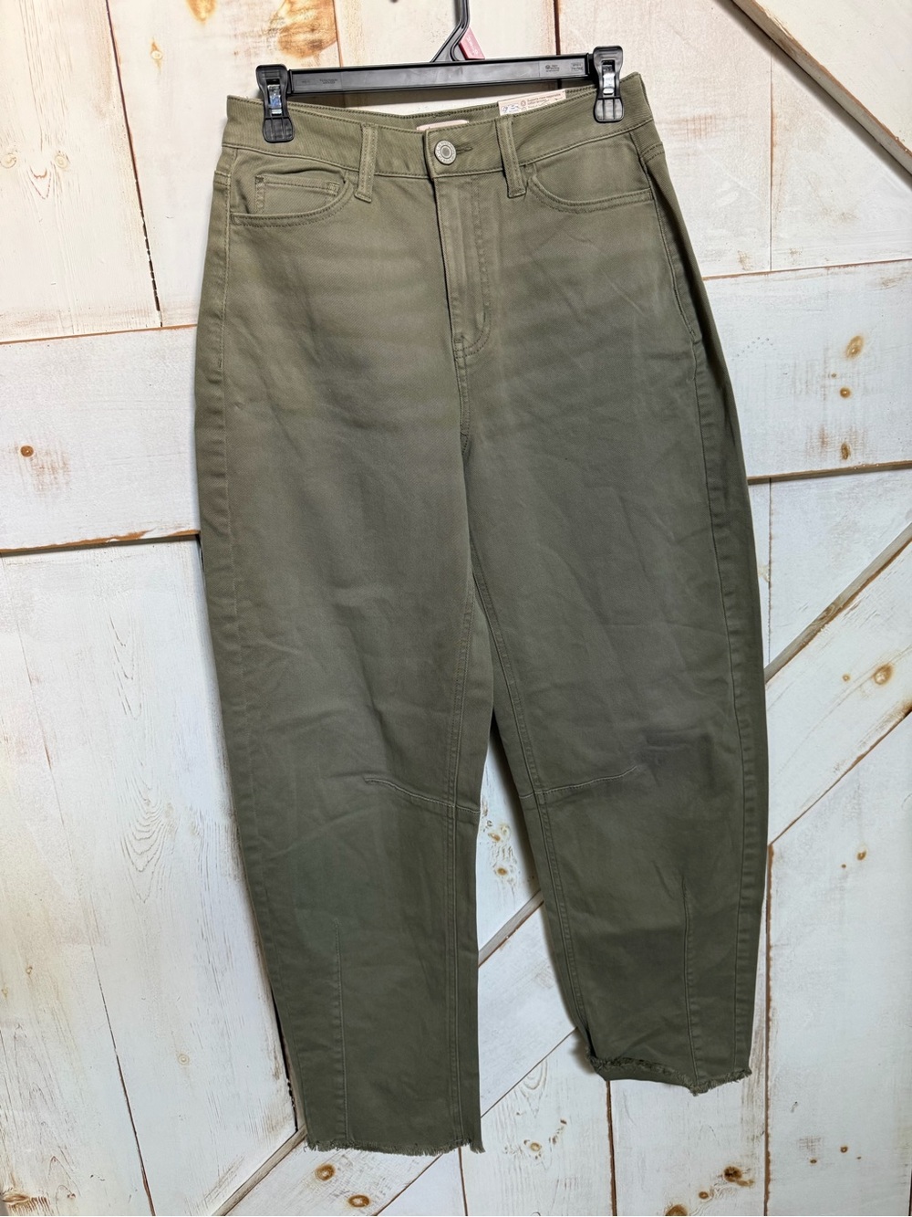 SO Olive Green Women's Barrel Leg Jeans